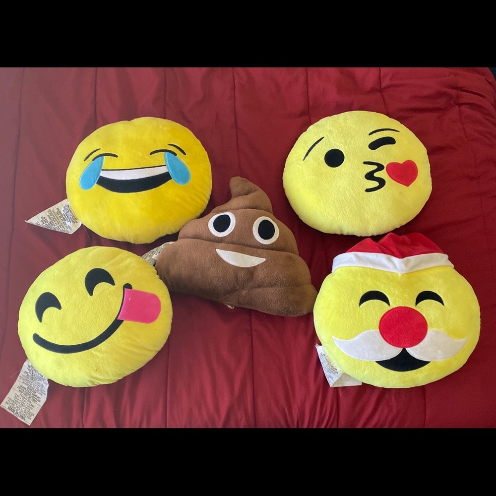 A 5 Pack of Emoji Pillows